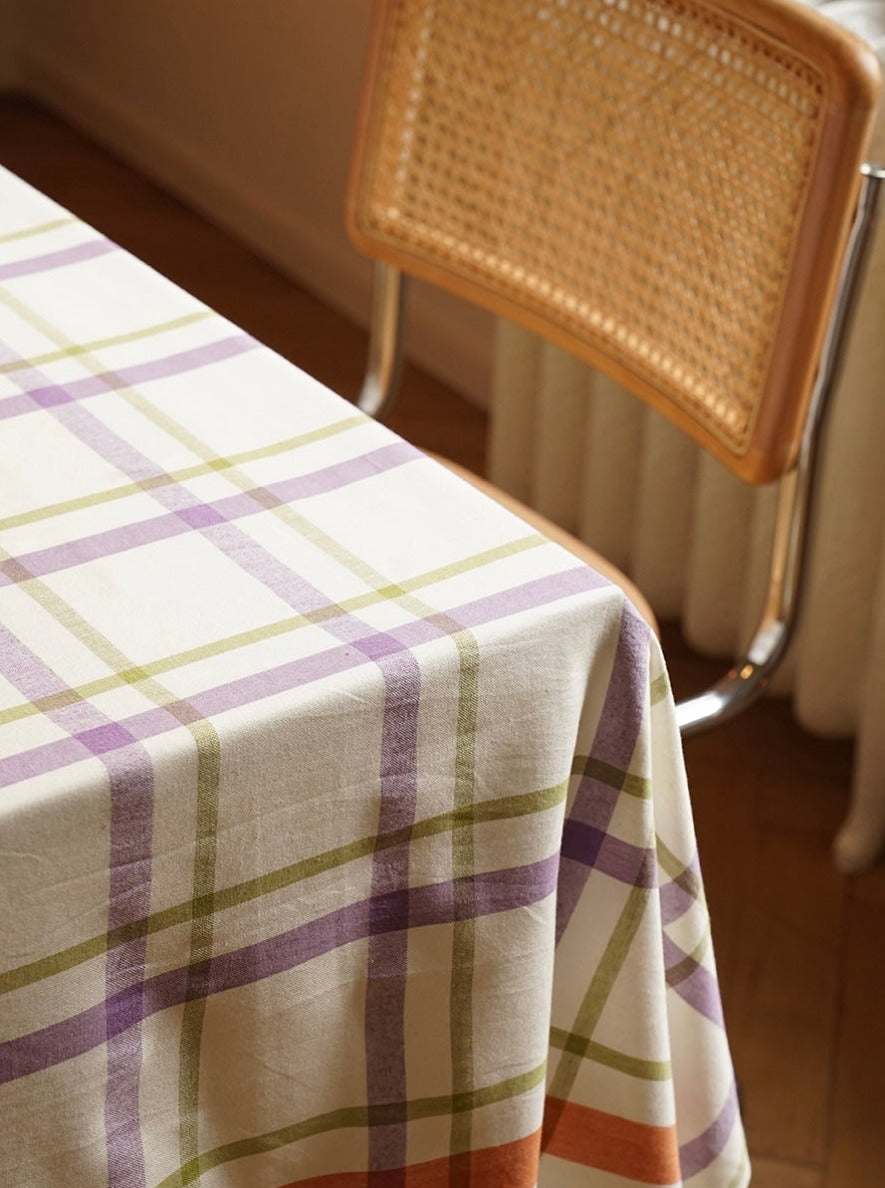 Vevd duk ruter violett