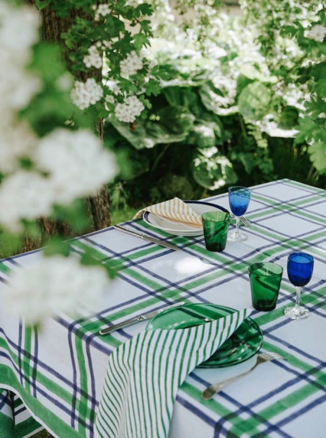 Unik og håndlaget duk - Grønn/Lilla